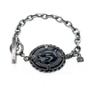 Gem Kingdom Women's Black Back To The Future Bracelet Wolf In Black