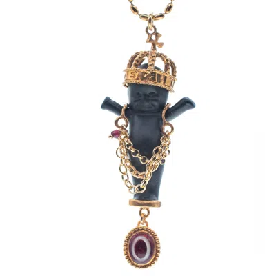 Gem Kingdom Women's Black / Gold Happy Baby - Gem Baby Black And Gold