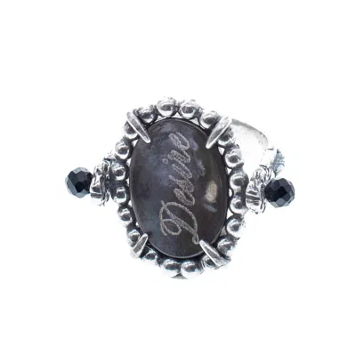 Gem Kingdom Women's Black / Silver Black Fire & Desire Flip Ring In Multi