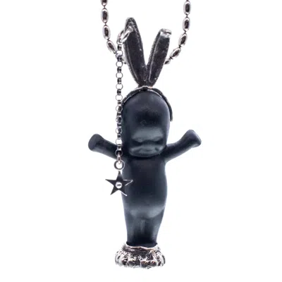Gem Kingdom Women's Black / Silver Happy Baby - Rebel Rabbit Silver Black In Blue