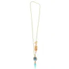 Gem Kingdom Women's Blue / Gold Blue Drop Gold Plated Necklace In Gold