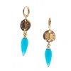 Gem Kingdom Women's Blue / Gold Golden Comet Earrings Blue In Multi