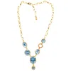 Gem Kingdom Women's Blue / Gold Solar Glow Necklace In Multi