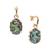 Gem Kingdom Women's Blue / Green / Gold Gold Plated Earrings - Multi Color In Gold