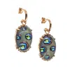 Gem Kingdom Women's Blue / Green Gold Plated Brass Earrings - Blue Green In Multi