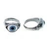 Gem Kingdom Women's Blue / Silver Eye Love You Ring Blue In Multi