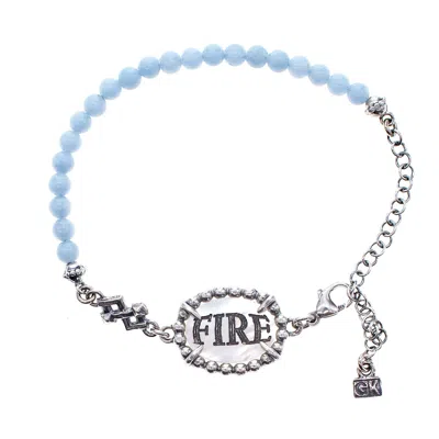 Gem Kingdom Women's Blue / White Blue And White Fire & Desire Beaded Bracelet In Blue/white