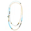 Gem Kingdom Women's Blue / White / Gold Necklace Blue Solace In Multi