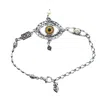 Gem Kingdom Women's Brown / Silver Eye Love You Bracelet Brown Eye With Smoke Quartz In Multi