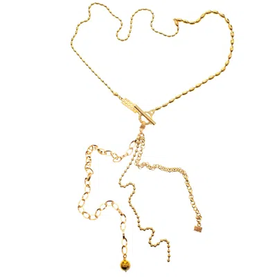 Gem Kingdom Women's Fringed Gold Plated Brass Necklace