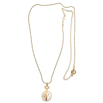 Gem Kingdom Women's Gold Crystal Star Orb Necklace