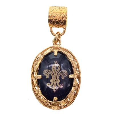 Gem Kingdom Women's Gold Fleur-de-lis Pendant In Neutral