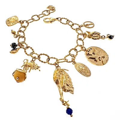 Gem Kingdom Women's Gold Plated Charm Bracelet