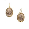 Gem Kingdom Women's Gold Plated Earrings Oval In Brown