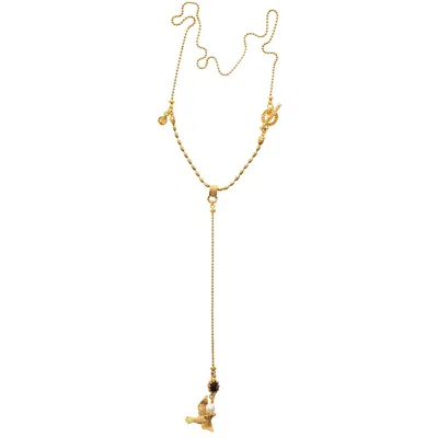 Gem Kingdom Women's Gold Plated Y Necklace Night Flight