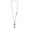 Gem Kingdom Women's Gold / Purple / White Gold Plated Necklace With Heart Engraving In Gold