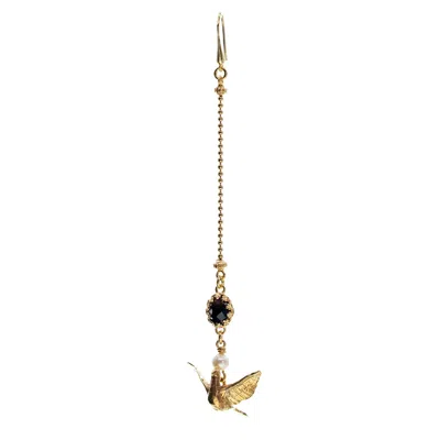 Gem Kingdom Women's Goldplated Single Earring Night Flight