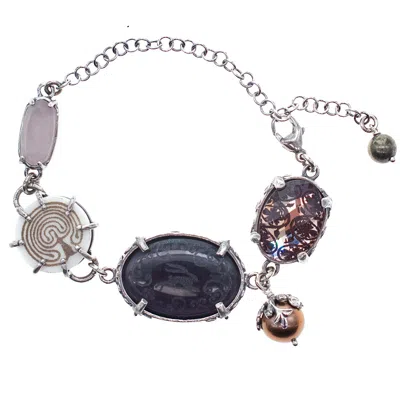 Gem Kingdom Women's Multi-stone Intaglio Symbol Bracelet
