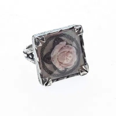 Gem Kingdom Women's Pink / Silver Square Rose Ring In Multi