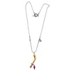 Gem Kingdom Women's Red / Gold / Silver Back To The Future - Sterling Silver Necklace With Golden Arm