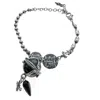 Gem Kingdom Women's Silver / Black Back To The Future - Sterling Silver Bracelet With Hawkseye Bead