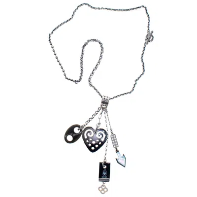 Gem Kingdom Women's Silver / Black Lost & Found  Necklace In Multi
