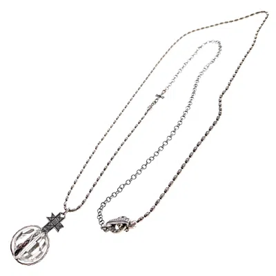 Gem Kingdom Women's Silver Crystal Orb Necklace
