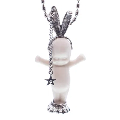Gem Kingdom Women's Silver / White Happy Baby - Rebel Rabbit