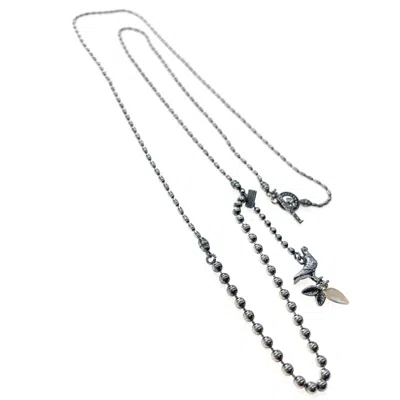 Gem Kingdom Women's Silver / White Sterling Silver Dove Necklace White L In Metallic
