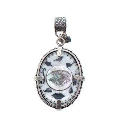 Gem Kingdom Women's White / Black / Silver Back To The Future - Sterling Silver Pendant