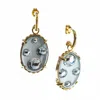 Gem Kingdom Women's White / Gold / Silver Gold Plated Earrings - White Silver In Gold