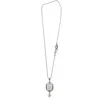 Gem Kingdom Women's White / Silver Back To The Future - Sterling Silver Necklace With Engraved White Bone