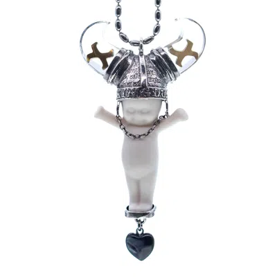 Gem Kingdom Women's White / Silver Happy Baby - Little Viking Brat White And Silver In Pattern