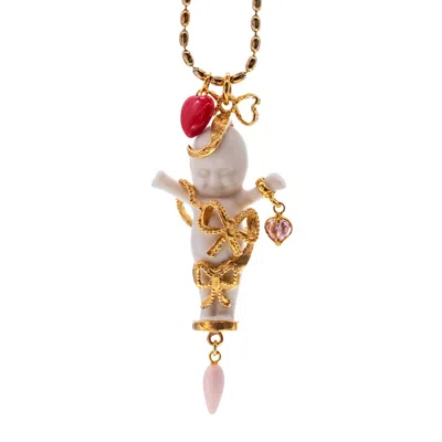 Gem Kingdom Women's White / Silver / Pink Happy Baby - It's A Girl White And Gold In Multi