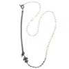 Gem Kingdom Women's White / Silver Sterling Silver Fleur De Pearl Necklace White Pearls In Multi