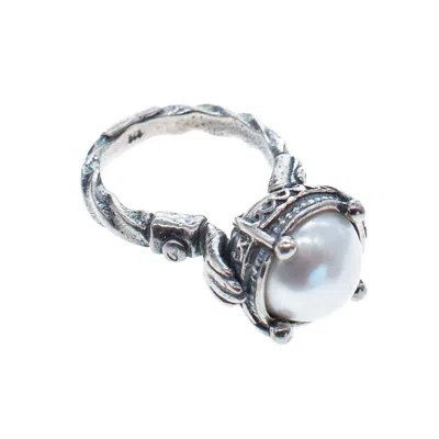 Gem Kingdom Women's White / Silver White Pearl Ring In Multi