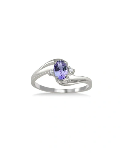Gem Spark 14k 0.49 Ct. Tw. Diamond & Tanzanite Ring In Purple