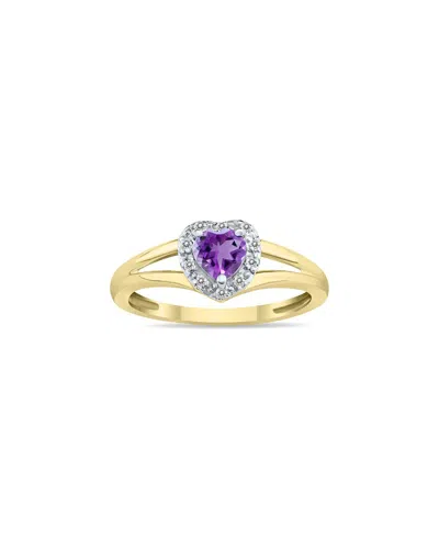 Gem Spark 14k 0.51 Ct. Tw. Diamond & Amethyst Ring In Gold