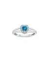 Gem Spark 14k 0.51 Ct. Tw. Diamond & Blue Topaz Ring