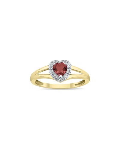 Gem Spark 14k 0.51 Ct. Tw. Diamond & Garnet Ring In Gold