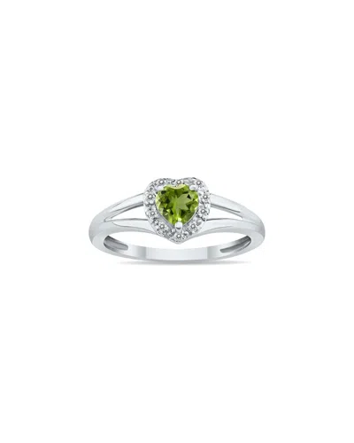 Gem Spark 14k 0.51 Ct. Tw. Diamond & Peridot Ring In Metallic