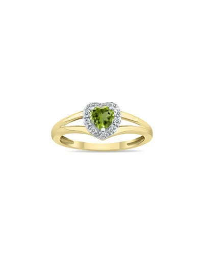 Gem Spark 14k 0.51 Ct. Tw. Diamond & Peridot Ring In Gold
