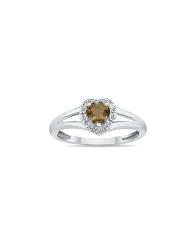 Gem Spark 14k 0.51 Ct. Tw. Diamond & Smoky Quartz Ring