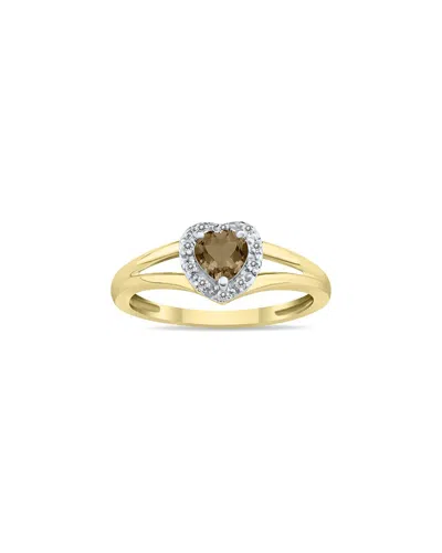 Gem Spark 14k 0.51 Ct. Tw. Diamond & Smoky Quartz Ring