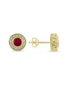 Gem Spark 14k 0.76 Ct. Tw. Diamond & Ruby Earrings