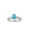 Gem Spark 14k 1.19 Ct. Tw. Diamond & Blue Topaz Ring