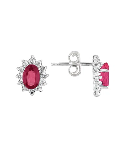 GEM SPARK GEM SPARK 14K 1.34 CT. TW. DIAMOND & RUBY EARRINGS