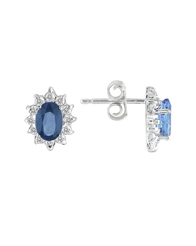 GEM SPARK GEM SPARK 14K 1.34 CT. TW. DIAMOND & SAPPHIRE EARRINGS