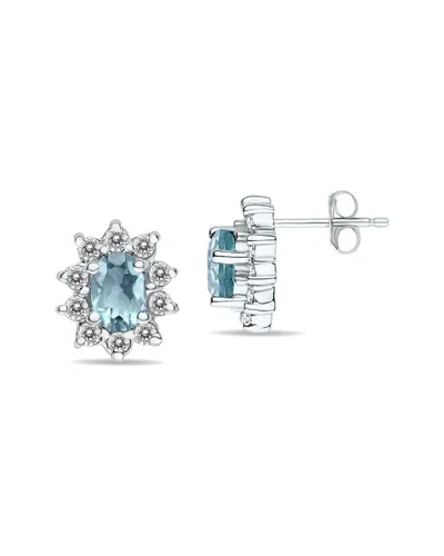 Gem Spark 14k 1.60 Ct. Tw. Diamond & Aquamarine Earrings