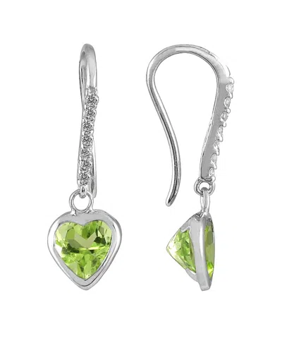 GEM SPARK GEM SPARK 14K 2.10 CT. TW. DIAMOND & PERIDOT EARRINGS
